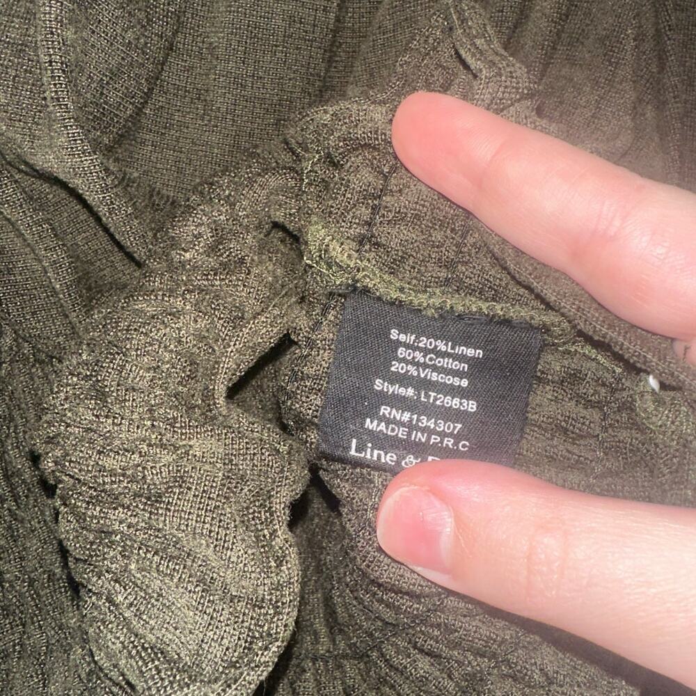Line & Dot x Revolve Carmen Sinched Waist Blouse/Top Dark Green Size Small - Picture 5 of 6